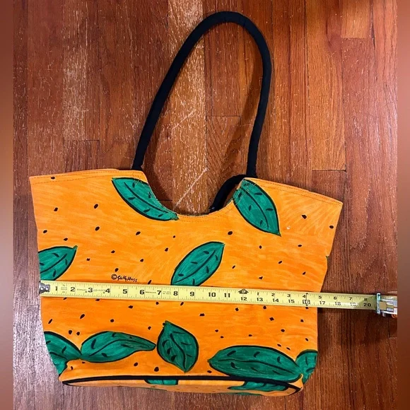 Sally Huss large orange tote/beach bag - Picture 5 of 7
